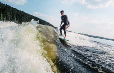 wakesurfing